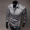 Men Shirt Single-breasted Business Formal Slim Autumn Shirt for Work