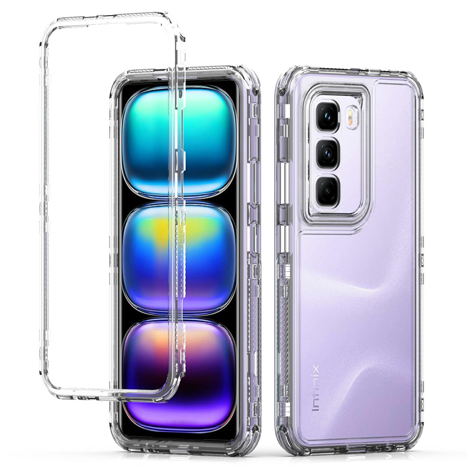 

For Infinix Hot 50 Pro+ 4G Case 3 in 1 Detachable Anti Drop Clear PC+TPU Phone Back Cover As Shown A