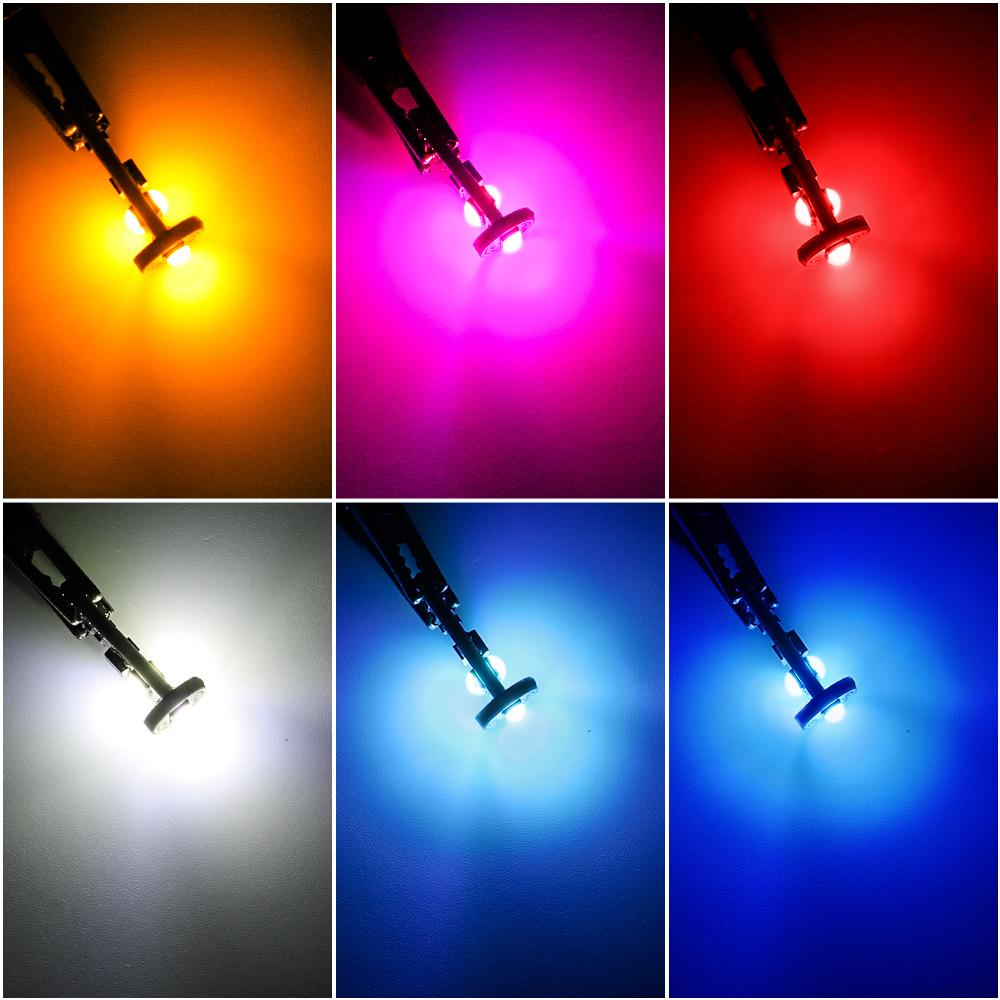 10PCS T10 W5W 3030 6smd Super Bright LED Car Parking Lights WY5W Auto Wedge Turn Side Bulbs Canbus No Error White Red Yellow Bulbs 7