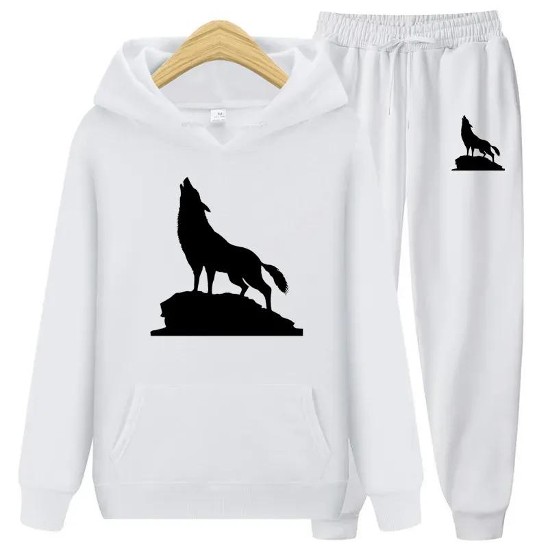 2023 Autumn Winter Hoodie Suit Men's Trousers Leisure Running Sports Sets Men Print Two-Piece Set Male Fashion Jogging Tracksuit