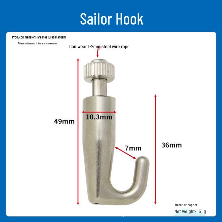 Steel Wire Rope Safety Lock Hook - Secure Picture Hanging & Marine Accessories