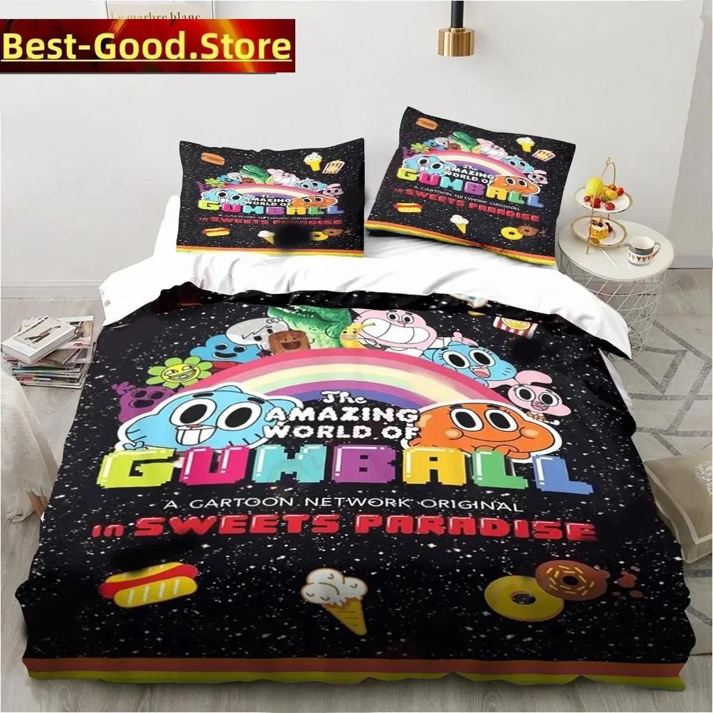 Carton The Amazing World Beding Set Gumbal Young Boys Young Girls Twin Quen King-Sized Dimensionsd Dimensions Soft Duvet Cover Pilowcase Bed boys