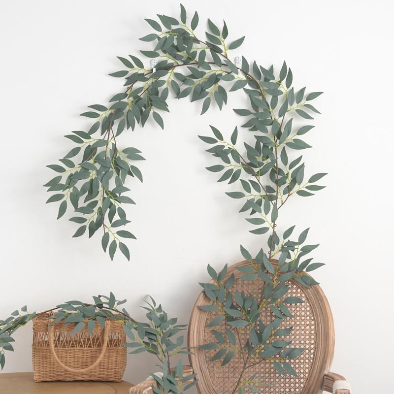 Wedding Background Vine With Eucalyptus Leaves For Photography And Home Decor 172cm
