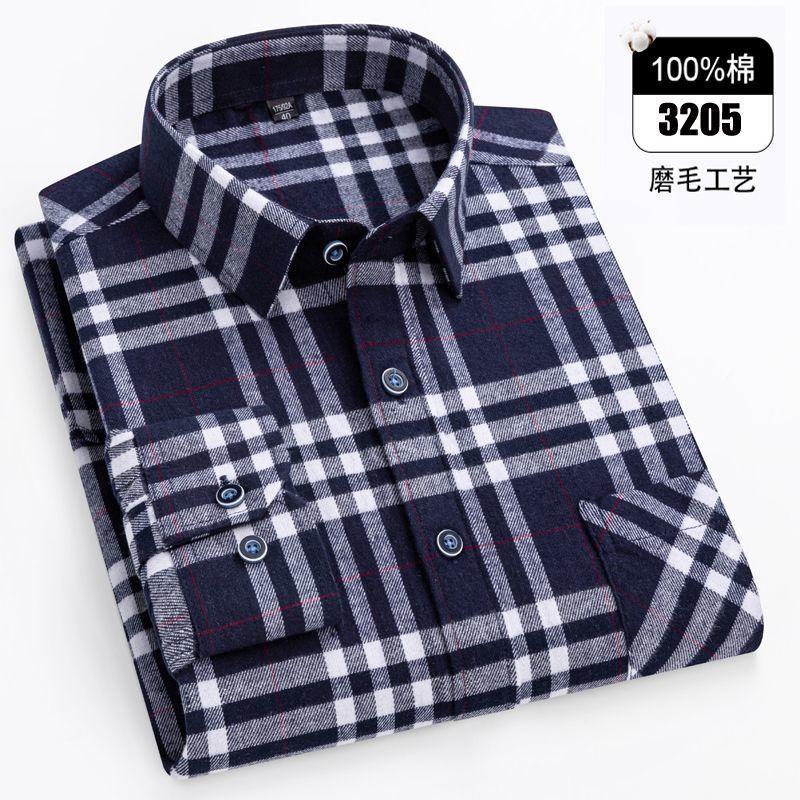 11XL / 160KG Flannel Shirts Men Large Size Plaid Long Sleeve 100% Cotton Checked Elegant Shirts Man Casual Clothes Plus Oversize