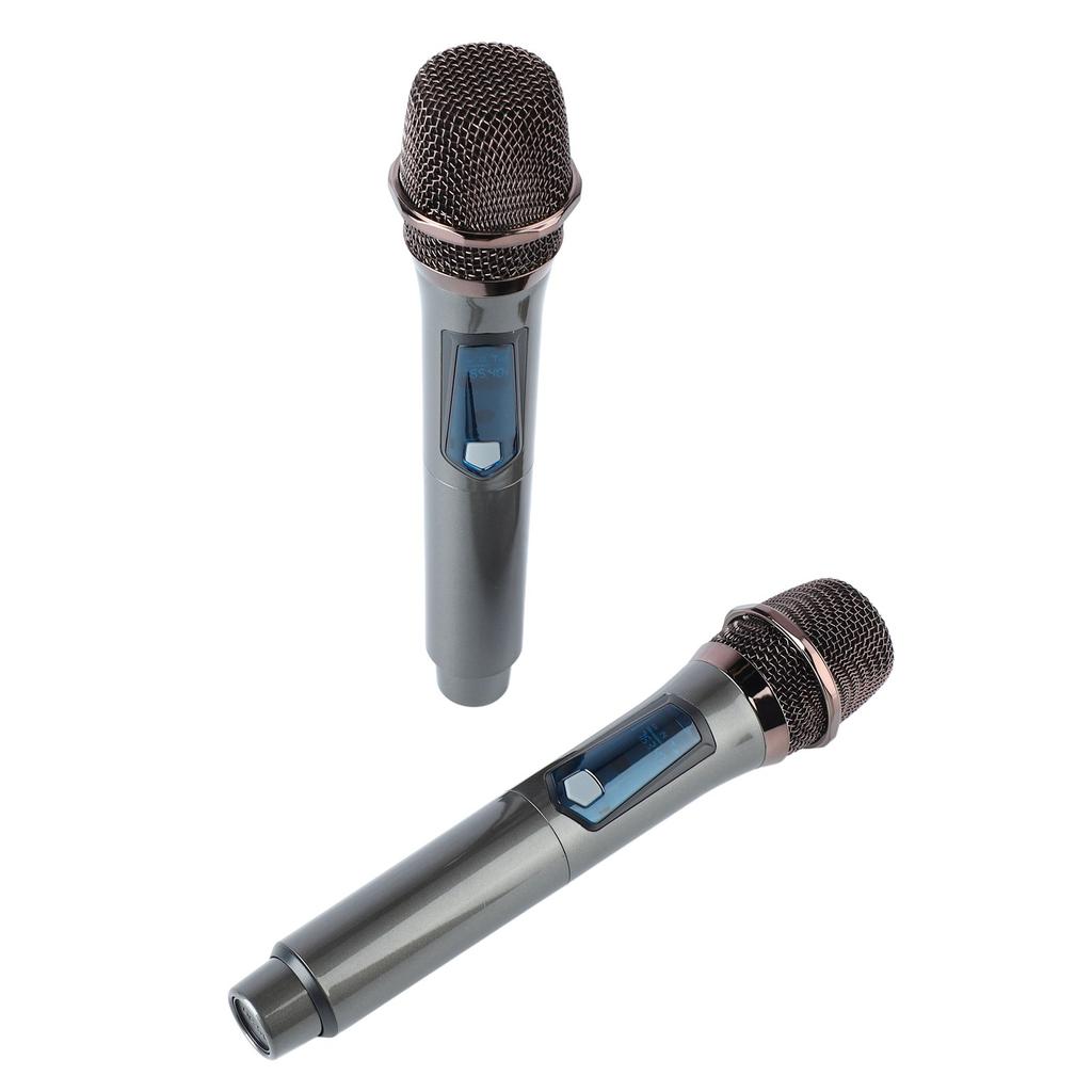 Wireless Handheld Microphone System 1 for 2 UHF Dynamic Cordless Mic for Outdoor Home