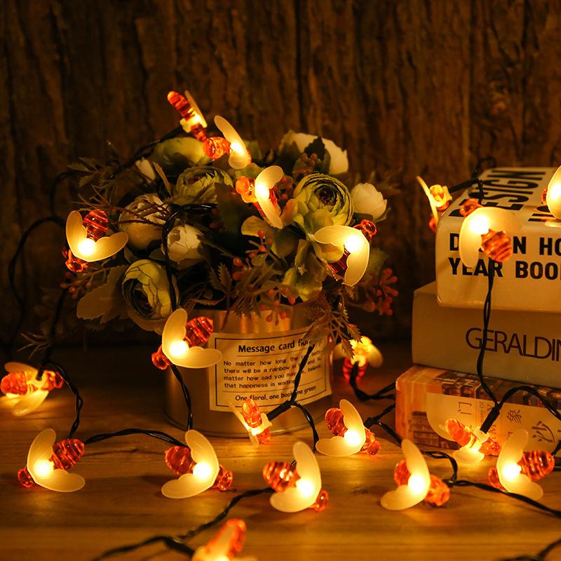 2025 New Year Solar String Lights Courtyard Bee Led Lights Outdoor Waterproof Powered Patio Light Christmas Decorations 224