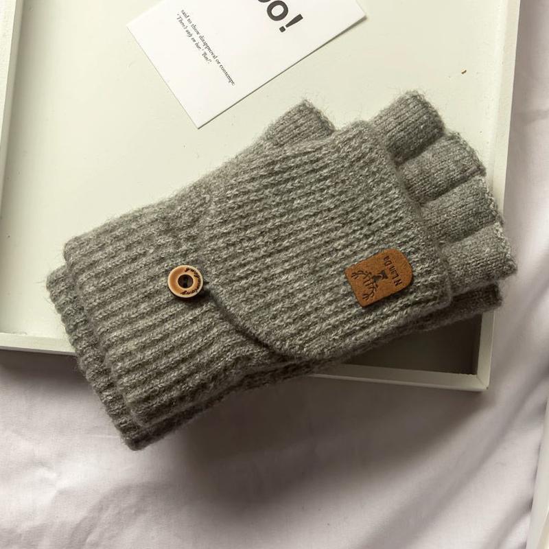Unisex Winter Knitted Fingerless Gloves with Touch Screen Compatibility