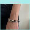 Handgefertigte Geometrische Edelstahl-Kettenarmbänder mit Perlen für Damen Herren im Hip-Hop-Stil