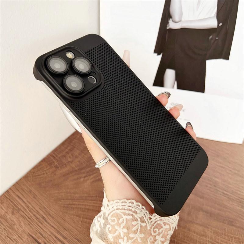 Luxury Radiator Buffer Case for iPhone 16 Pro Max 15 14 Plus 13 12 11 Lens Protector Shockproof Armored Phone Case
