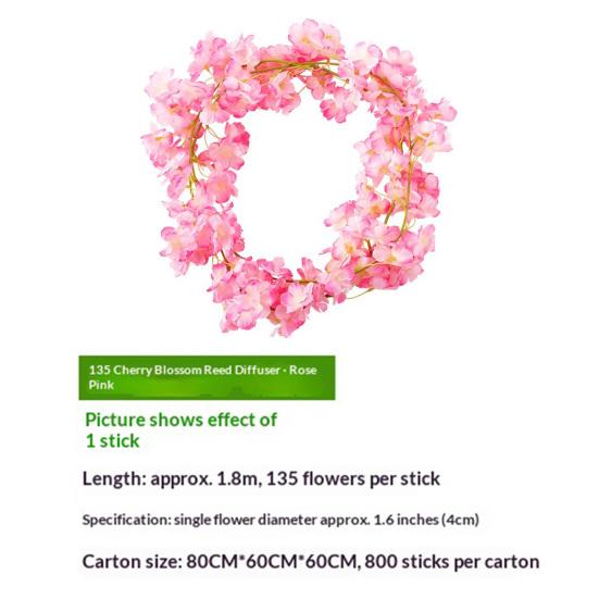 Ghirlanda di fiori di ciliegio artificiali da 90,5 pollici, fiori finti da appendere, decorazione primaverile per casa, matrimoni, feste, arco, giardino, ufficio.
