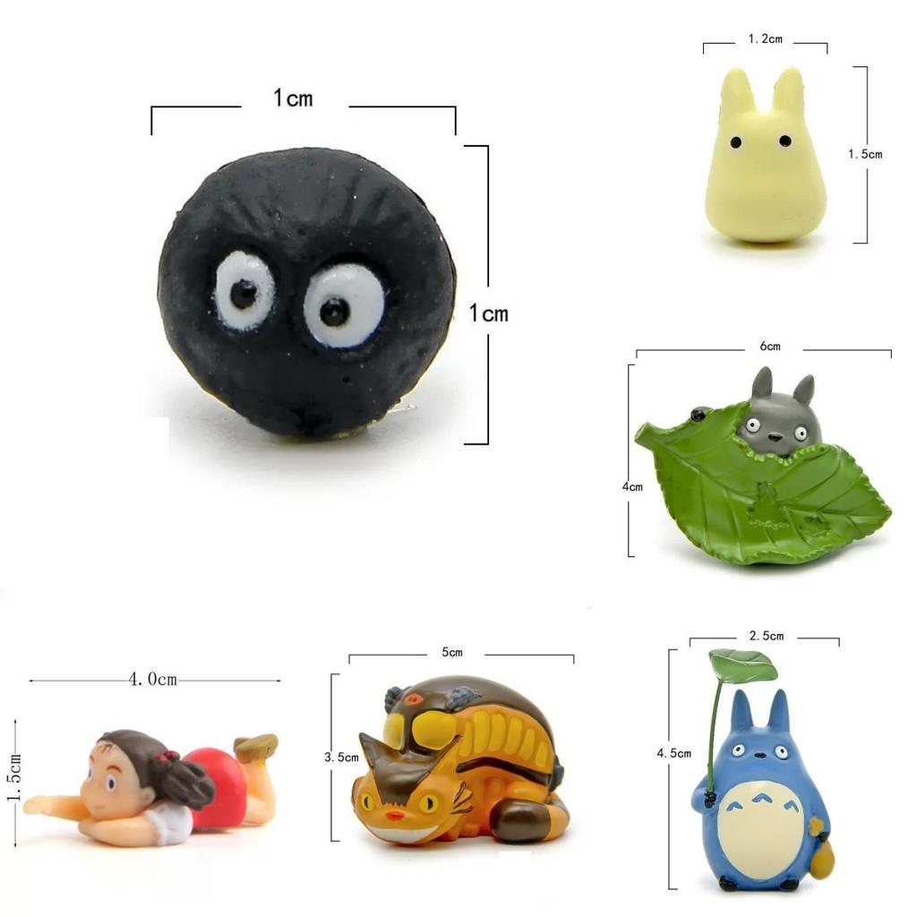 My Neighbor Totoro Cartoon Resin Figurine With Green Leaf And Blue Cat Bus For Home Decor Gift