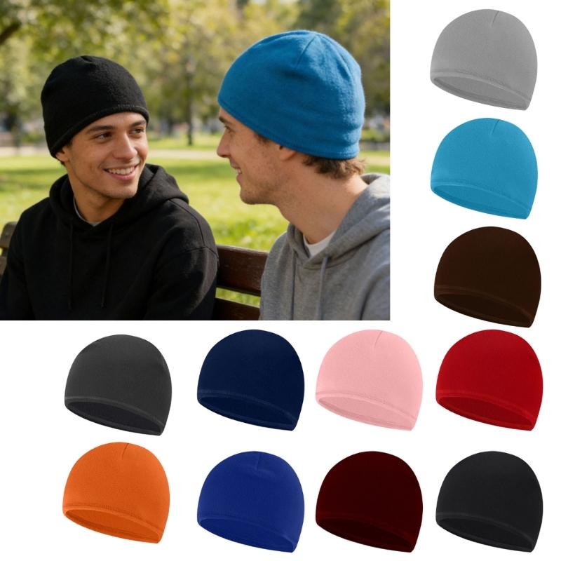 Light Weight Polars Fleece Skullcap Hat Perfect For Maintaining Warmth During Biking Running Soft Winter Warm Fleece Cap