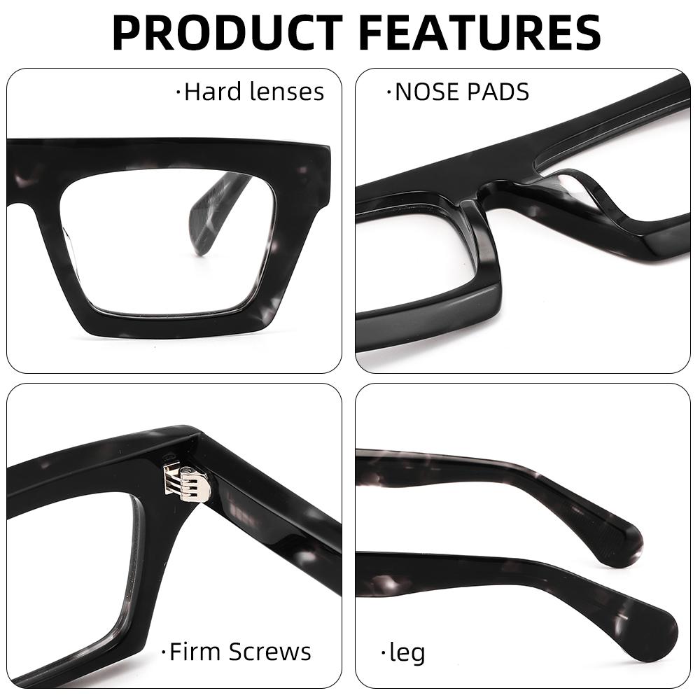Classic Thick Male Acetate Frame Optical Priscription Eyeglasses Frames for Women Men Polarized Sunglasses Hand-Crafted Eyewear