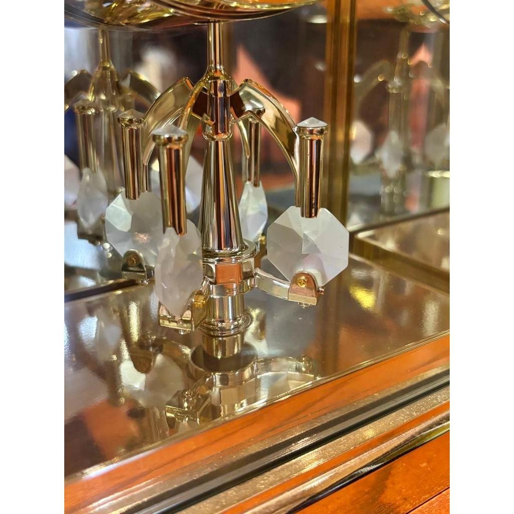 Used CITIZEN Citizen Table Clock Quartz Rotating Ornament Gold Retro