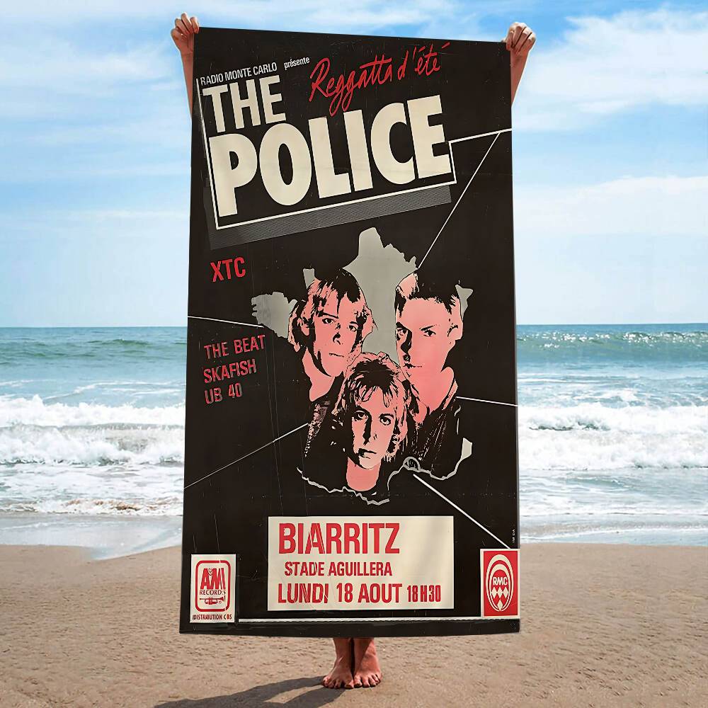 Rock Band The P-police Big Microfiber Beach Towels Quick Dry Towel Sand Beach Towels Pool Towel for Travel Swim Pool Yoga