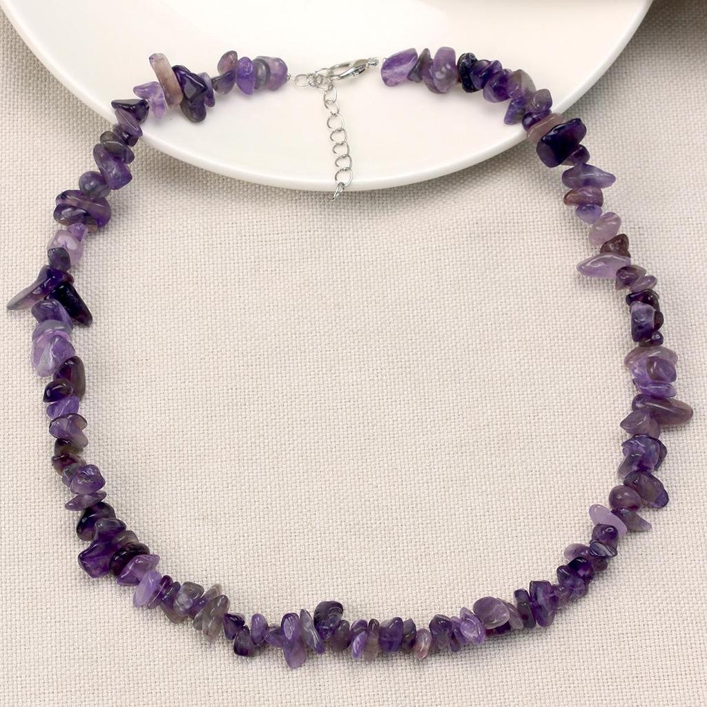 Crushed Crystal Handmade Beaded Necklace - Versatile Spring/Summer Beach Style for Women