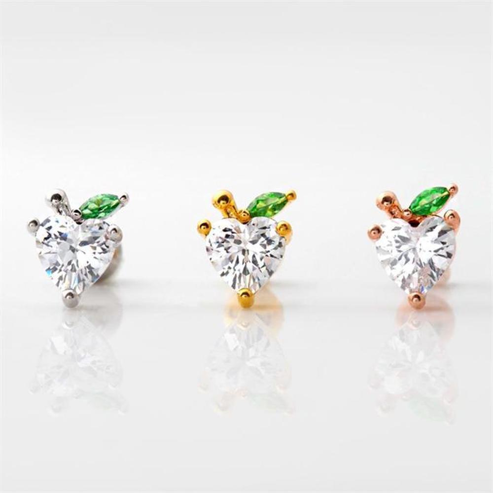 [Onm] Onm Surgical Pin Cubic Piercing Love Apple (Choose 1 of 3) (S9594044)