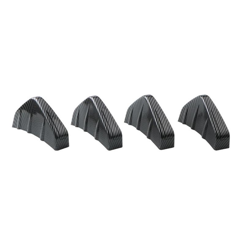 4pcs Universal Carbon Fiber Car Modified Rear Bumper Diffuser Spoiler Black Red ABS Rear Bumper Lip Diffuser Anti-collision