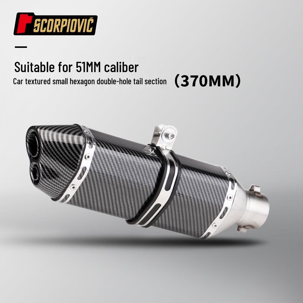 Carbon Fiber Hexagonal Exhaust Muffler Universal 51MM for CBR650 Sai 600 321R