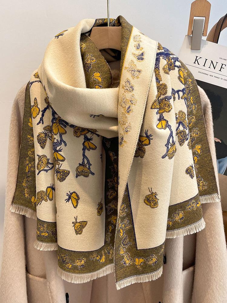 Luxury Cashmere Women Scarf Winter Animal Print Scarve Pashmina Mujer Female Foulard Bufanda Blanket Shawl Echarpe Pareo