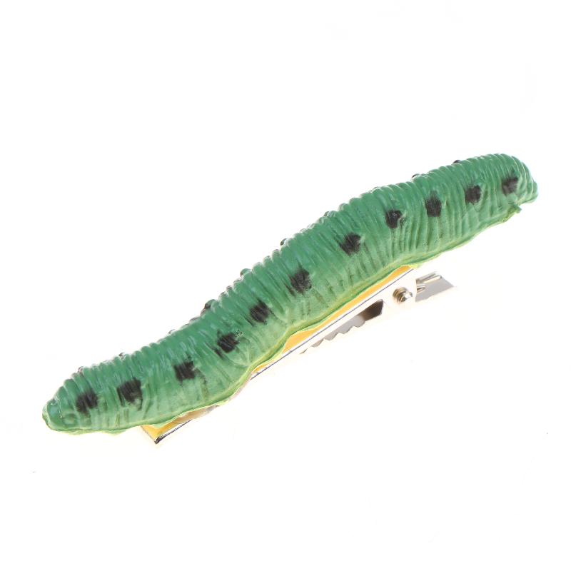 6/12Pcs Simulation Spooky Caterpillars Hair Clip Funny Creative 3D Crawl Insect Duckbill Clip Hairpin Prank Party Hair Accessory
