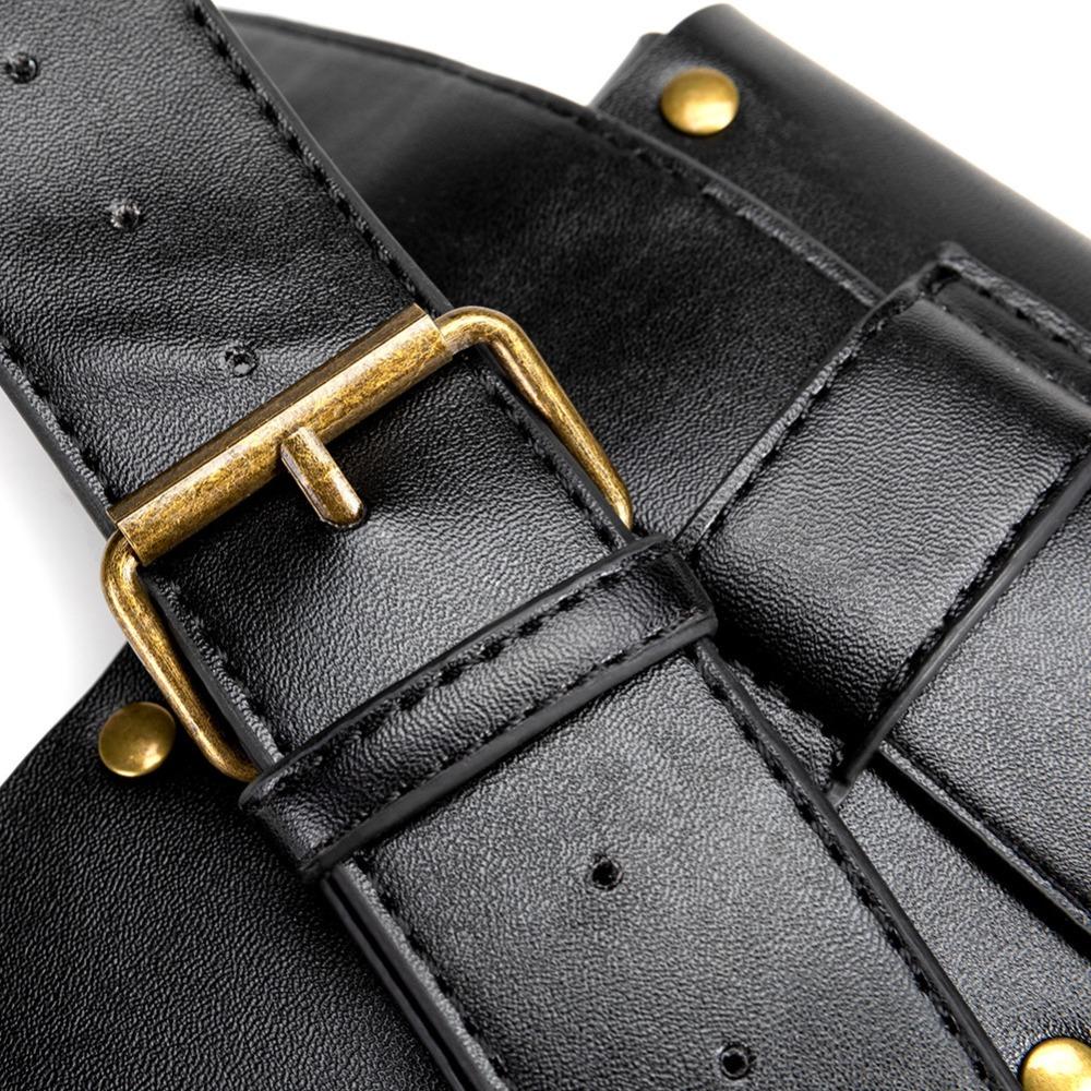 European and American Punk Women's Bag, Retro Brown, Outdoor Mobile Phone Change, Mini Bag, Sports and Leisure, Mini Waist Bag