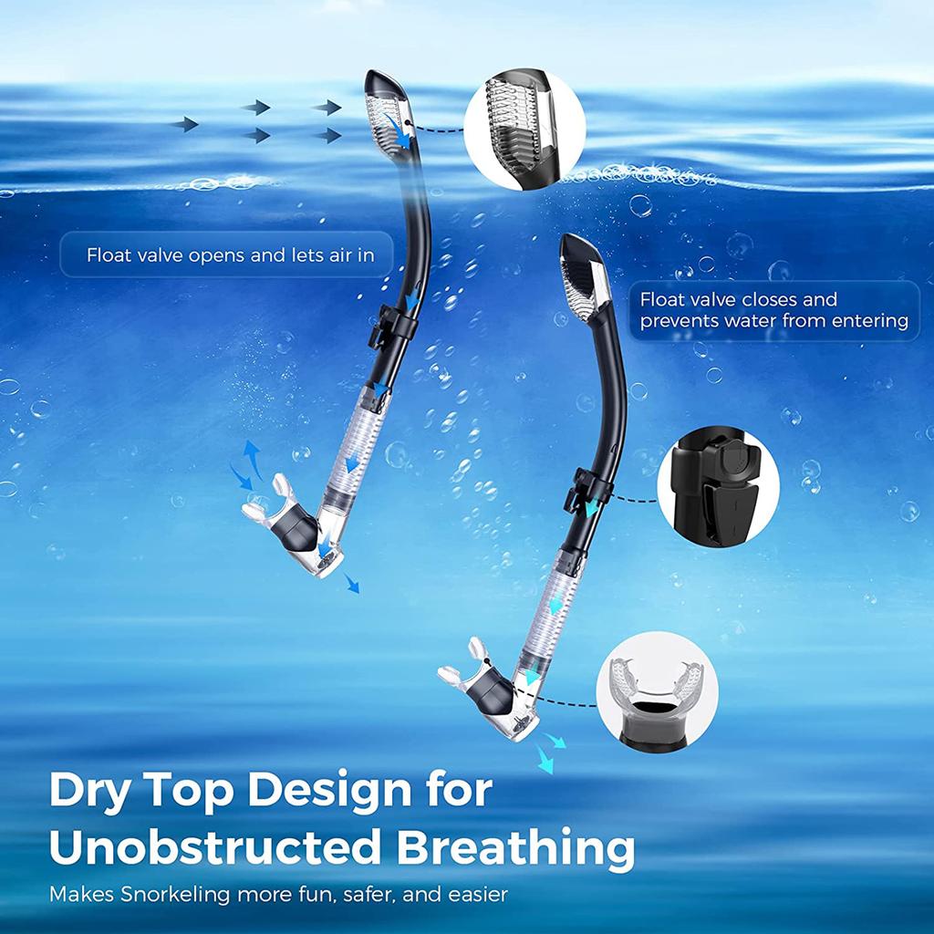 Schnorchelset für Erwachsene, Antibeschlag-Tauchmaske mit gehärtetem Glas, Tauchmaske, Atemausrüstung zum Schnorcheln und Schwimmen