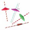 50 Pcs Hawaiian Paper Umbrella Straws for Party Decorations