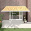 VidaXL Retractable Awning Yellow and White 4x3 M Fabric and Aluminium 3154583