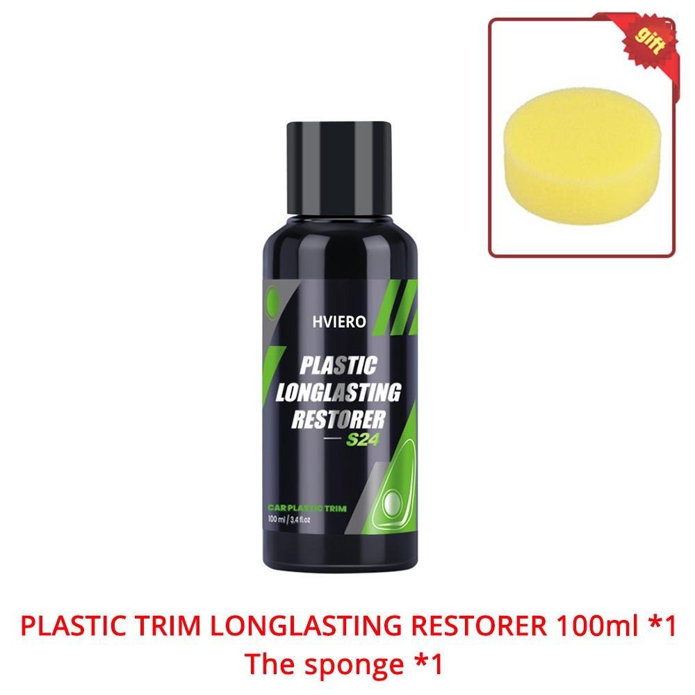 

HVIERO-S24 Пластиковый реноватор для чистки автомобиля Спрей-очиститель отделки салона Долговечный агент Жидкая резина Refresh Гидрофобное покрытие Воск для автомобилей 100ml+sponge