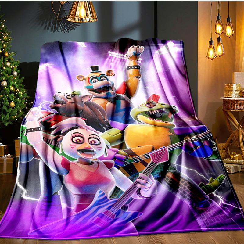 Fnaf Horror Circus Blanket Flannel Throw for Sofa, Indoor, Camping, Living Room, Office, Chair, And Bed Soft Birthday Gift