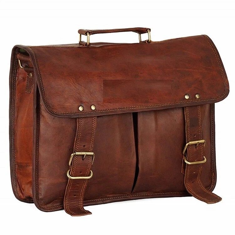 Vintage Men's Leather Laptop Shoulder Professional Office Bag Satchel Messenger