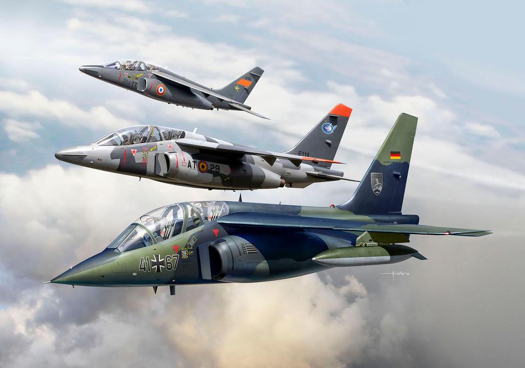 German Revell 1/144 Alpha Jet 50th Anniversary Set of 3 Plastic Model Kits 03810