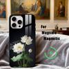 E-Emerald W-White Lotus Phone Case For iPhone17,16,15,14,13,12,11 Plus,Pro Max Magnetic For Magsafe Wireless Charging