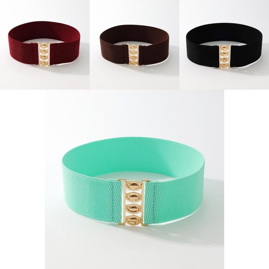 Black Nylon Stretch Waist Belt With Snap Closure For Work And Casual Outfits