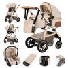 BAZARLAND30.Luxury 3-in-1 Baby Stroller, Portable, Travel, Foldable, Aluminum Frame, for Newborn.Off-White