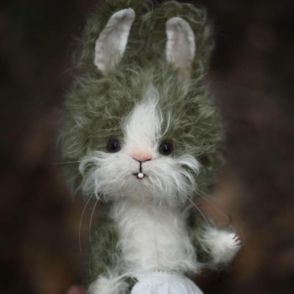 [USED] Matcha Rabbit Plush Toy by an Overseas Artist, Teddy Bear, Rabbit, Handmade