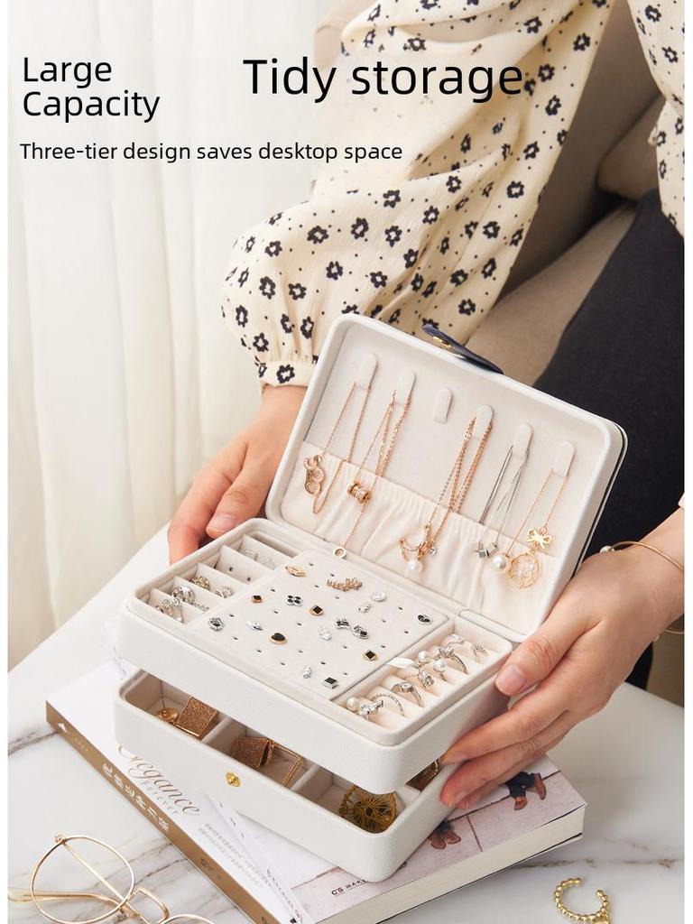 Multilayer Jewelry Storage Box for Necklaces, Rings, and Earrings
