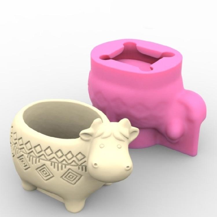 Easy To Use Flower Pots Mould Cow Shaped Planter Silicone Mold Personalized Succulent Vases Jewelry Crafting Mould