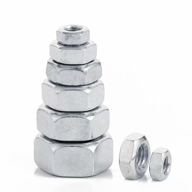 White Fine Thread M10*1.0 Hex Nut for Lighting Hardware