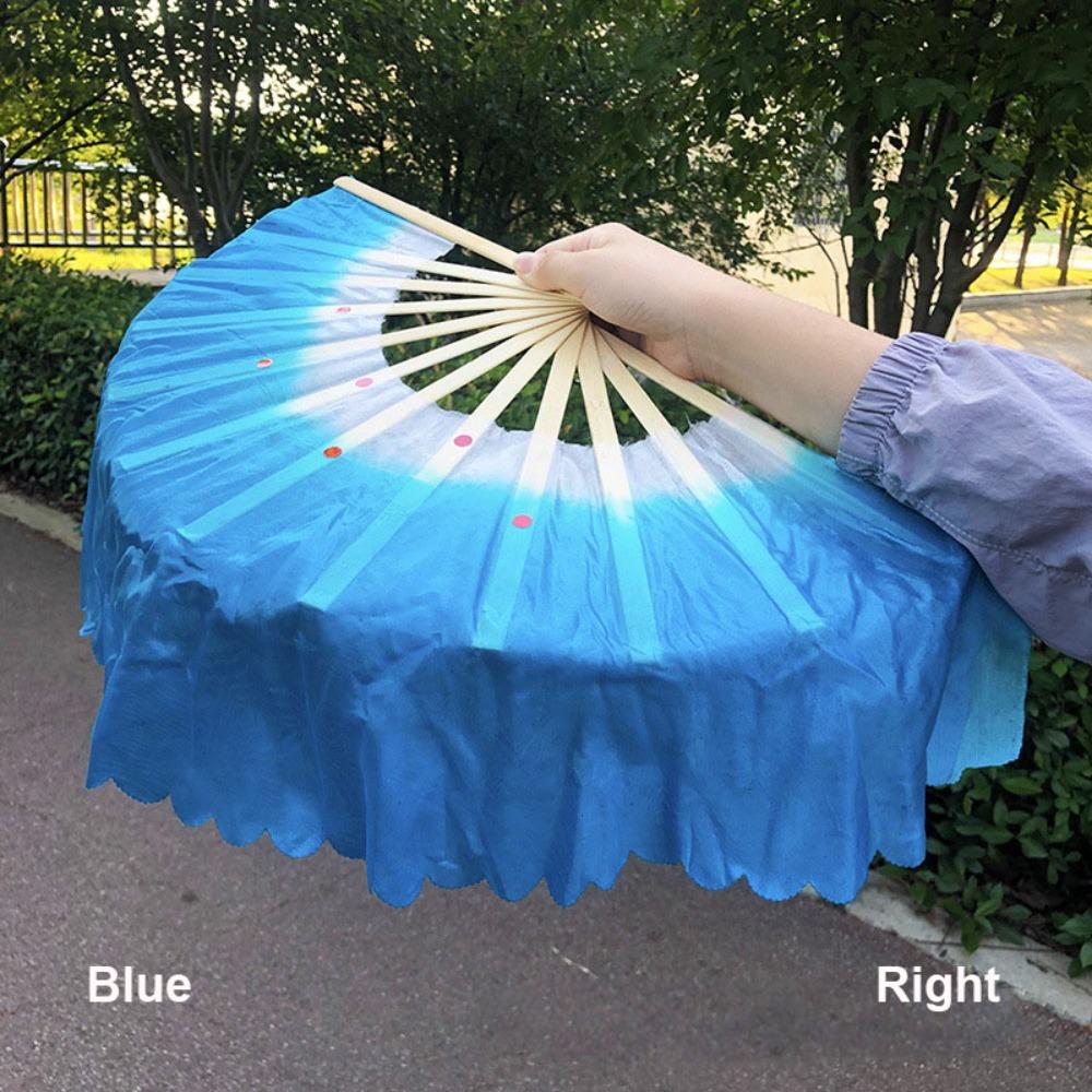 

26cm Bamboo Chinese Short Bellydance Fan Children 10 Styles Bamboo Fans 10cm Half Circle Silk Hand Dye Adults Fan