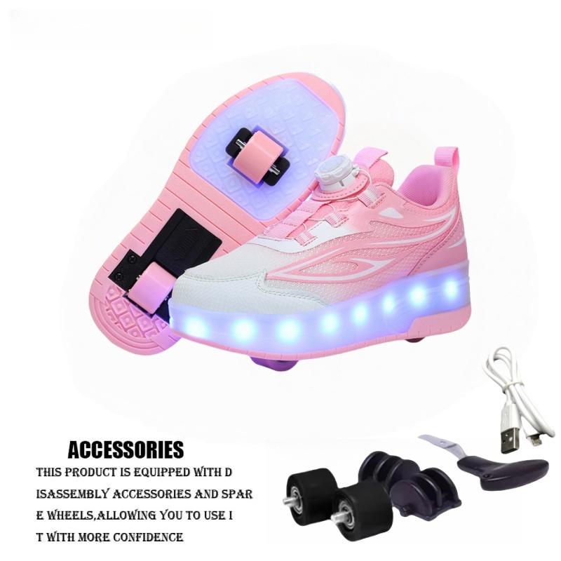 Dziecięce buty do jazdy na rolkach Moda Sporty outdoorowe Buty do chodzenia 2025 Nowe buty ze światłami LED Śliczne dziecięce trampki dla dziewczynki