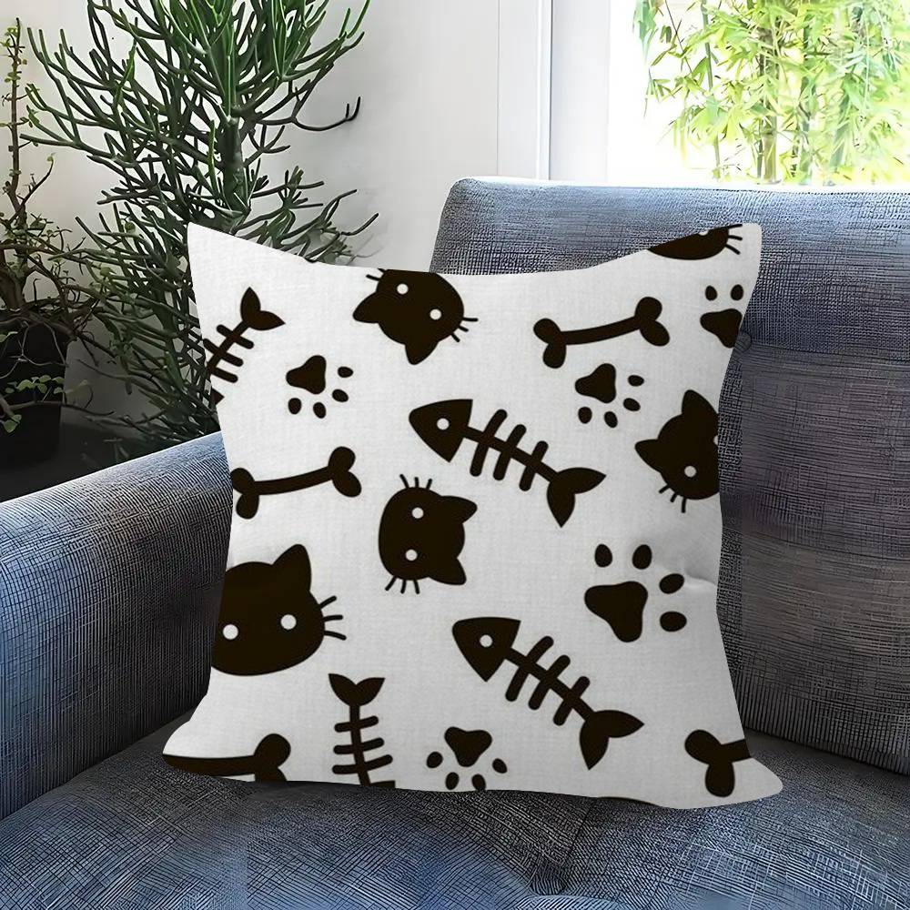 Fashion Black Cat Paw Cushion Cover Pillowcase Upholstery Sofa Throw Pillow Home Decor Pillowcas