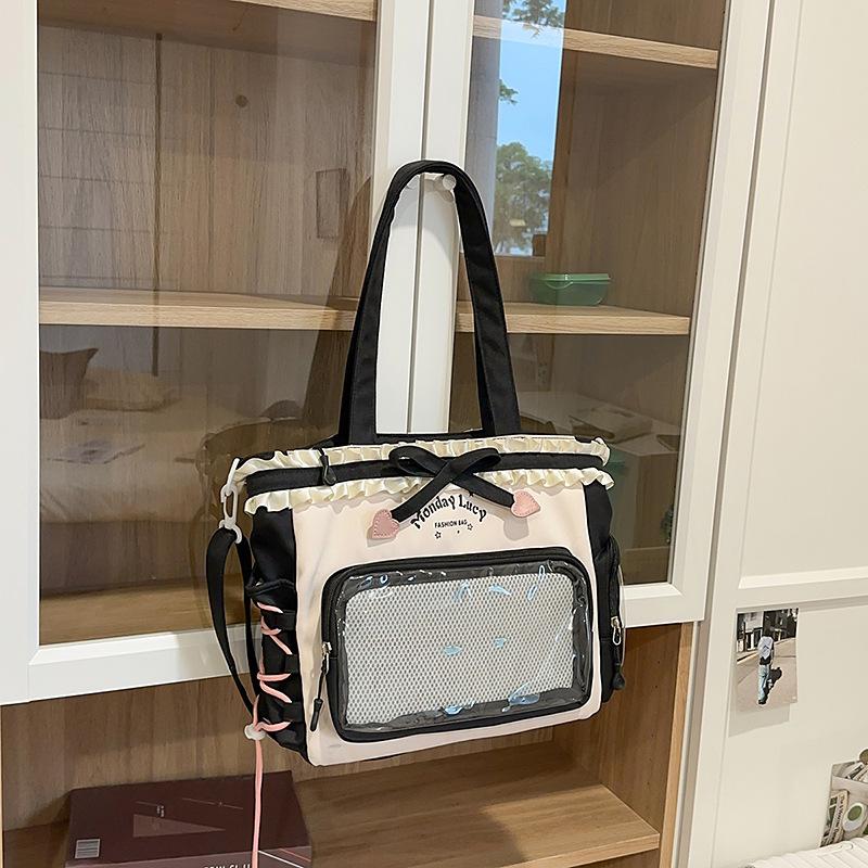 

Large Capacity Crossbody Bag Transparent Pain Bag Tote Yum Ins Student Super Cute Backpack .