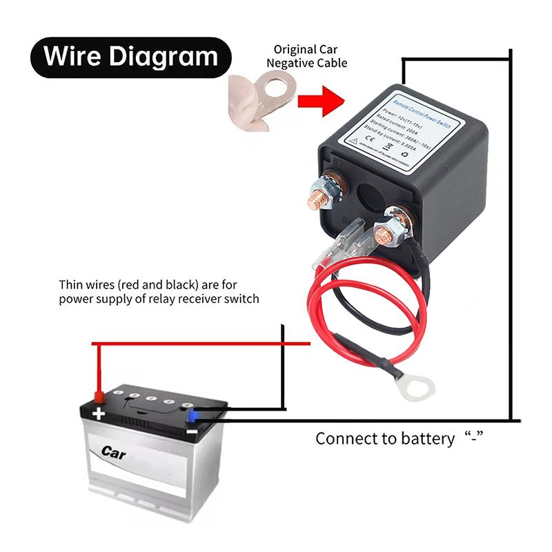 Wireless Remote Control Battery Relay Switch Car Starter, Remote Battery Disconnect Switch, Remote Start & Warm-Up/Cool-Down 12v