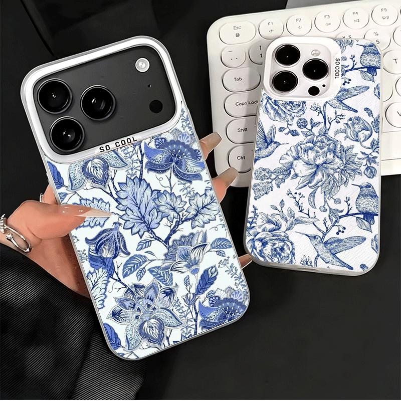 Blue And White Porcelain Pattern Shockproof Phone Case for iPhone 17 Air 16 16E 15 Pro Max 14 Plus 13 Mini 12 Back Cover Anti Fa