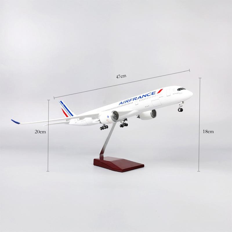 A350 Air France airplane model 47cm Children toys Toy resin planes with Lights and Wheels Die-cast for Collection gift