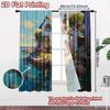 2pcs, 2D FLAT PRINTING Curtains (Without Rod) Fairy Cottage Christmas Festival Chic Print Curtains Prints Light Filtering