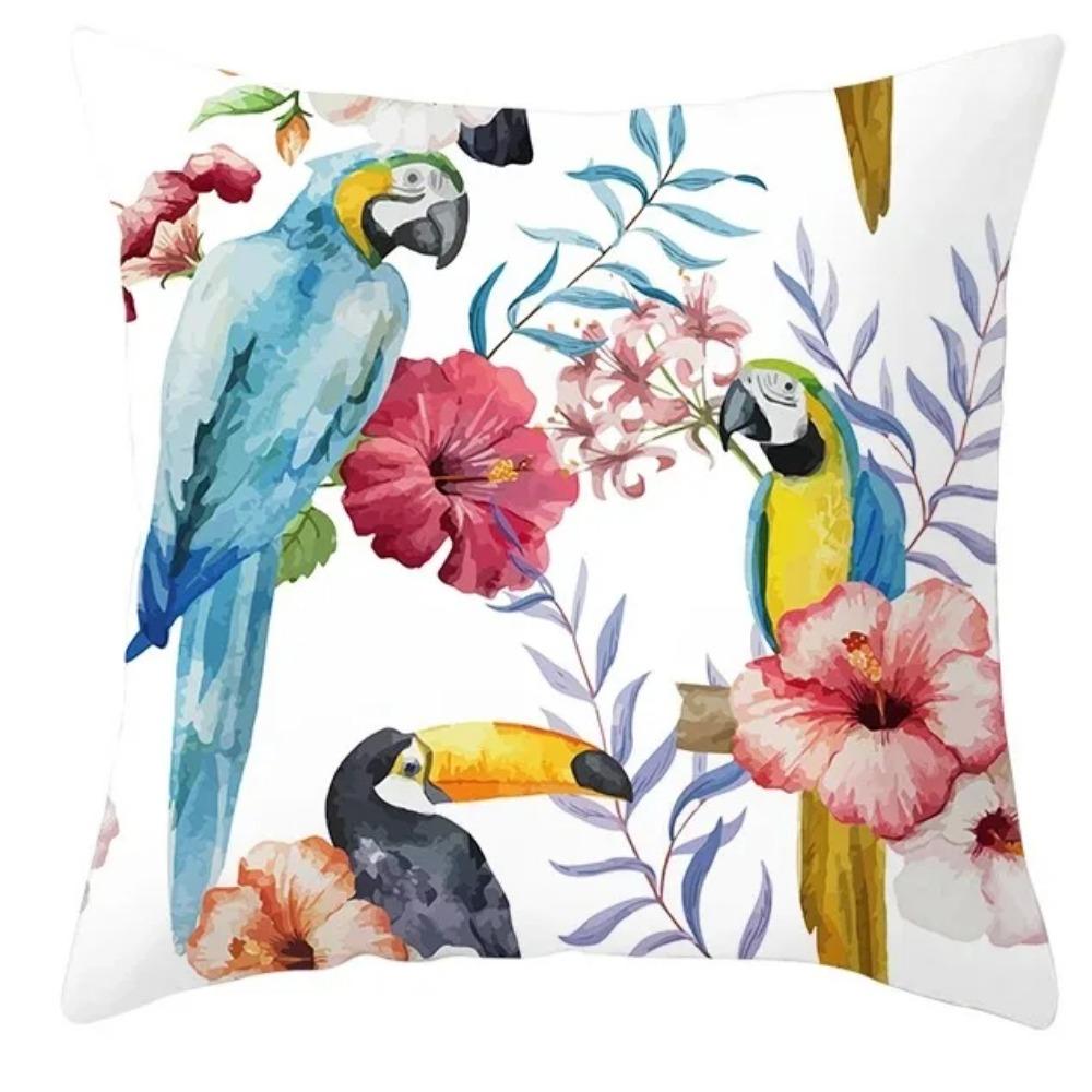 Federa per cuscino per divano, federa per cuscino stampata, Stile Tropicale, Animale, uccello, pappagallo, decorazione d'interni
