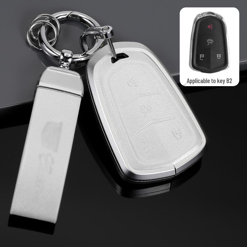 Genuine Leather Key Case for Cadillac XT5, CT5, XTS Key Fob - Unisex Design with Buckle